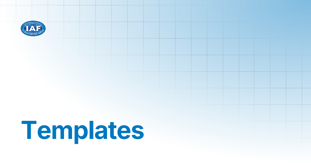 Templates accreditation bodies