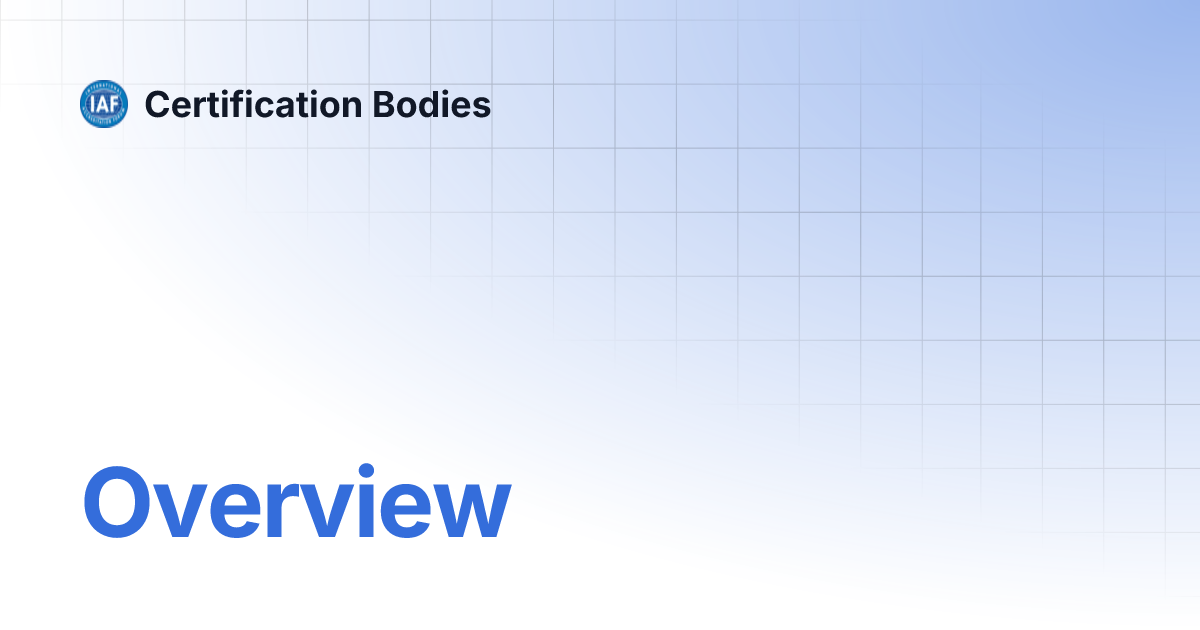 Overview Certification Bodies