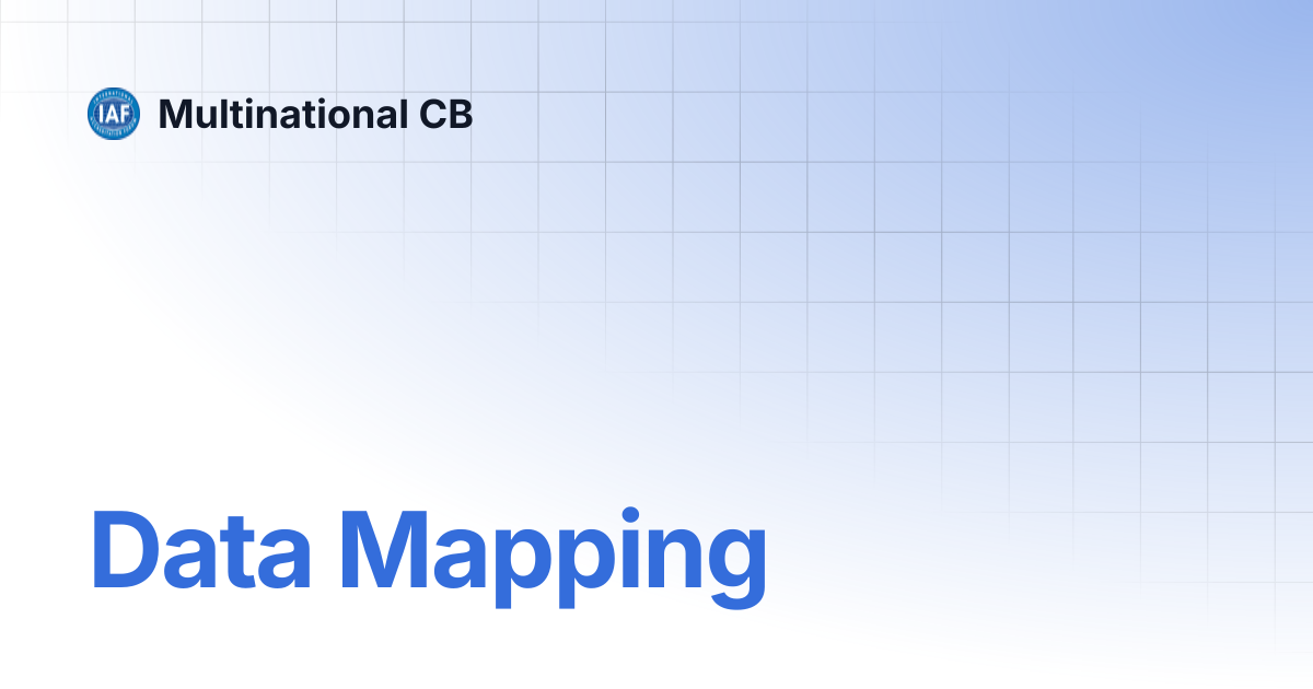 Data Mapping | Multinational CB